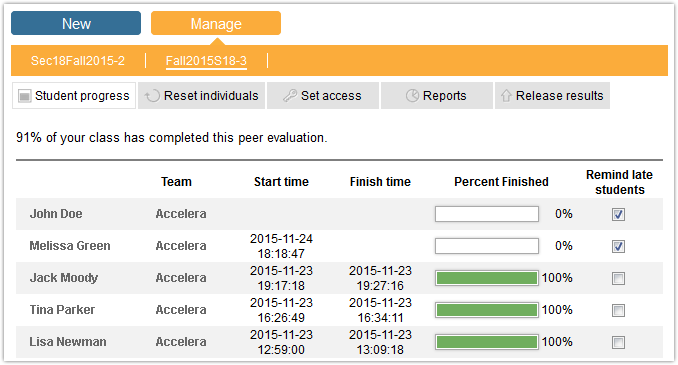 Marketplace Live Peer Eval Tool