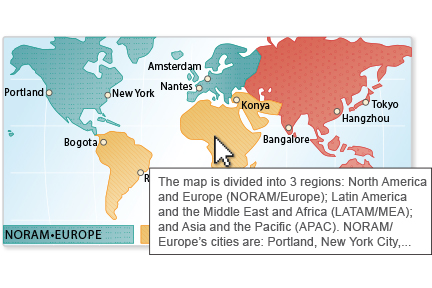 A screenshot of a map from the simulation demonstrating in-game captions